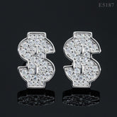GL Luxury Dollar Earrings Screw Back 925 Sterling Silver Iced Out VVS Moissanite Hip Hop Earring